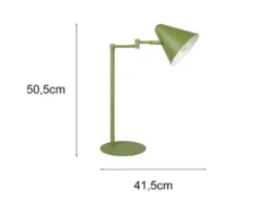 Retro LED Schreibtischleuchte mit Schwenkarm aus Metall Grün, Höhe 50,5cm