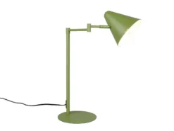 Retro LED Schreibtischleuchte mit Schwenkarm aus Metall Grün, Höhe 50,5cm