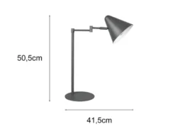 Retro LED Schreibtischleuchte mit Schwenkarm aus Metall Anthrazit, Höhe 50,5cm