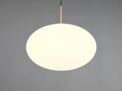 Retro Pendelleuchte FOMENTO Messing mit Glaskugel Lampenschirm, Ø 40cm