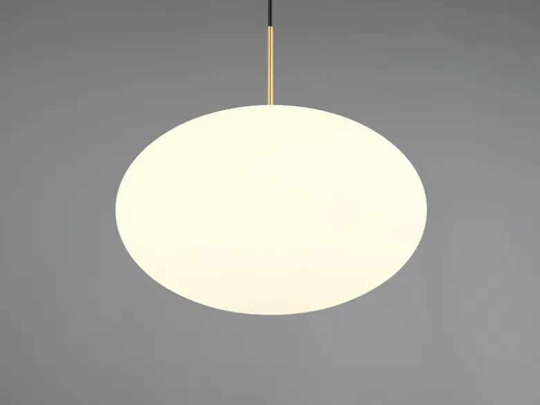 Retro Pendelleuchte FOMENTO Messing mit Glaskugel Lampenschirm, Ø 40cm