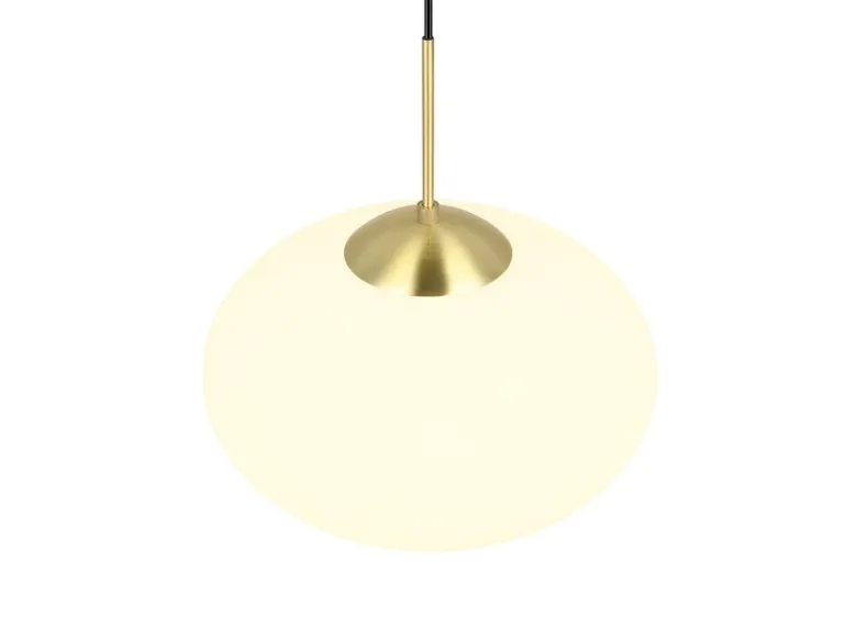 Retro Pendelleuchte FOMENTO Messing mit Glaskugel Lampenschirm, Ø 40cm