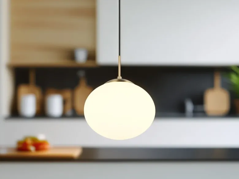 Retro Pendelleuchte FOMENTO Messing mit Glaskugel Lampenschirm, Ø 30cm