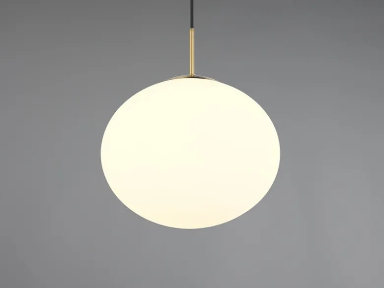 Retro Pendelleuchte FOMENTO Messing mit Glaskugel Lampenschirm, Ø 30cm