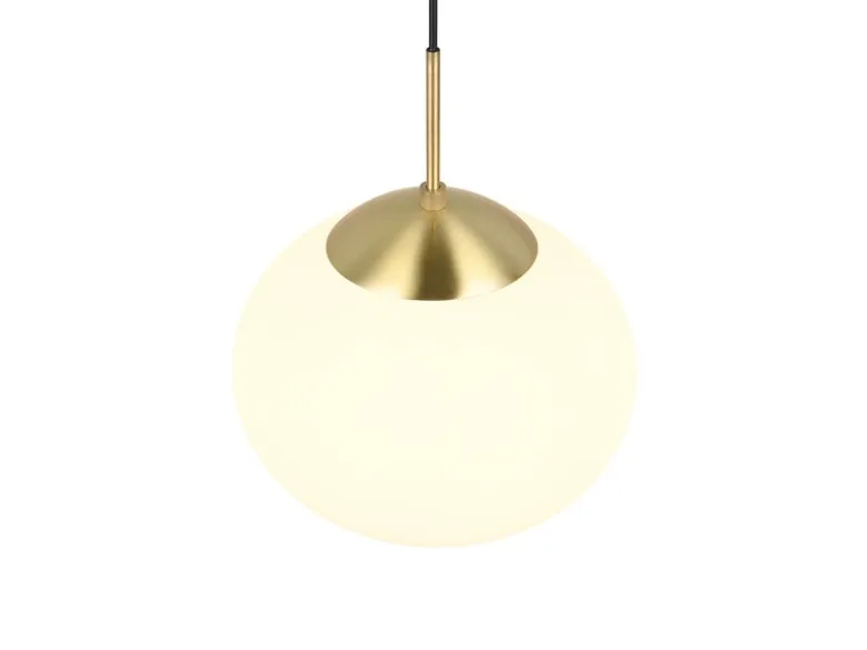 Retro Pendelleuchte FOMENTO Messing mit Glaskugel Lampenschirm, Ø 30cm
