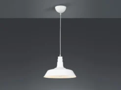 Retro Pendelleuchte WILL Lampenschirm Metall Weiß Ø 36cm