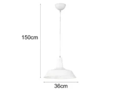 Retro Pendelleuchte WILL Lampenschirm Metall Weiß Ø 36cm