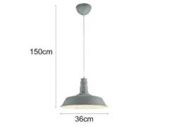 Retro Pendelleuchte WILL Lampenschirm Metall Betonoptik, Ø 36cm