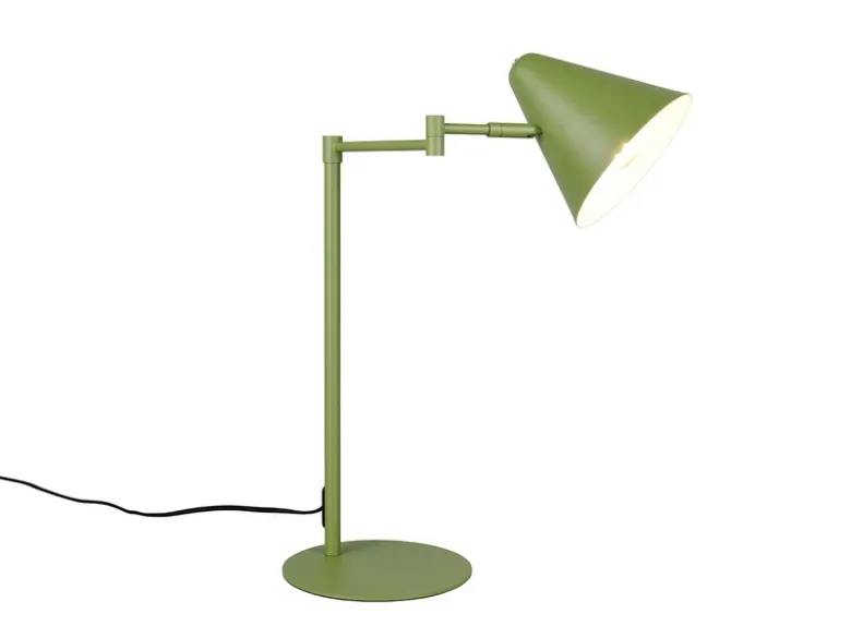 Retro Schreibtischlampe COSIMA mit Schwenkarm aus Metall Grün, Höhe 50,5cm