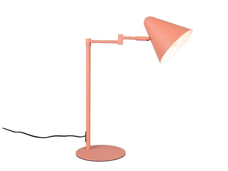 Retro Schreibtischlampe COSIMA mit Schwenkarm aus Metall Apricot, Höhe 50,5cm