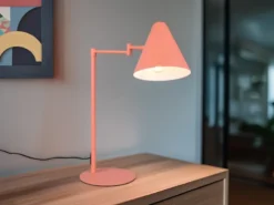 Retro Schreibtischlampe COSIMA mit Schwenkarm aus Metall Apricot, Höhe 50,5cm