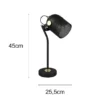 Retro Schreibtischlampe MIXA schwenkbar aus Metall Schwarz Gold, Höhe 45cm