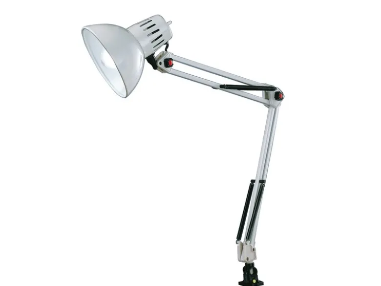 Retro Schreibtischlampe TAJO zum Klemmen, Weiß, max. Höhe 73,5cm