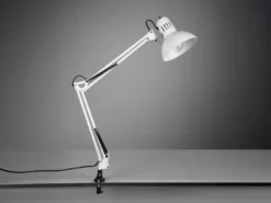 Retro Schreibtischlampe TAJO zum Klemmen, Weiß, max. Höhe 73,5cm
