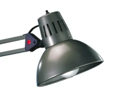 Retro Schreibtischlampe TAJO zum Klemmen, Aluminiumfarbig, max. Höhe 73,5cm