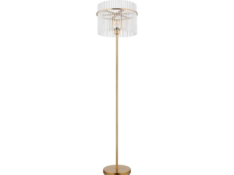 Retro Stehleuchte GORLEY mit transparenten Echtglas Stäben, Höhe 152cm
