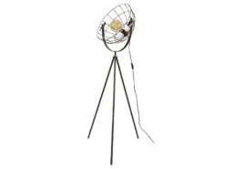 Retro Stehleuchte LED GRID schwenkbarer Gitterschirm aus Metall Anthrazit, 146cm