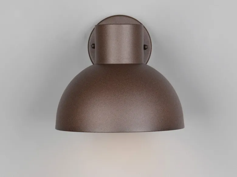 Retro Style Downlight Außenwandleuchte ELBE Rostbraun, Ø 20cm