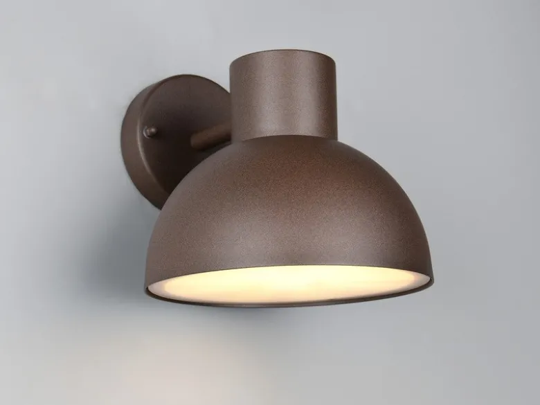 Retro Style Downlight Außenwandleuchte ELBE Rostbraun, Ø 20cm