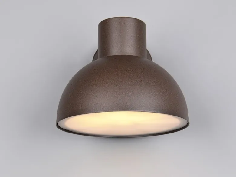 Retro Style Downlight Außenwandleuchte ELBE Rostbraun, Ø 20cm