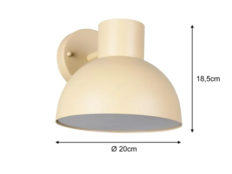 Retro Style Downlight Außenwandleuchte ELBE Beige, Ø 20cm