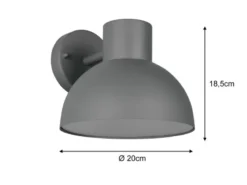 Retro Style Downlight Außenwandleuchte ELBE Anthrazit, Ø 20cm