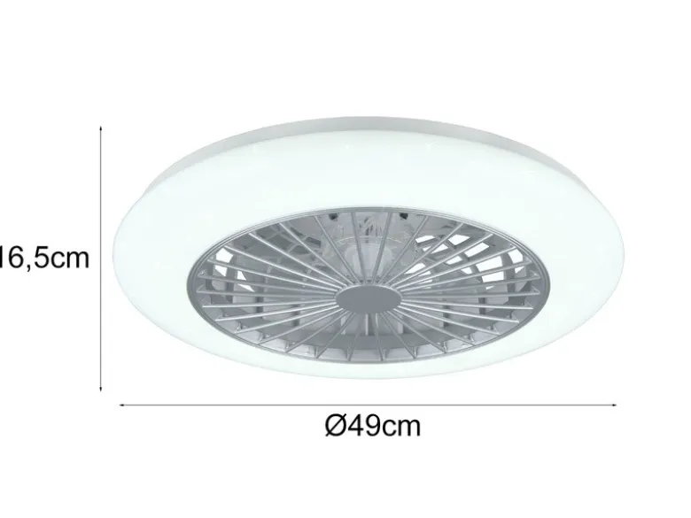RGB LED Deckenleuchte mit Ventilator, Fernbedienung & Wandhalterung, Ø 50cm