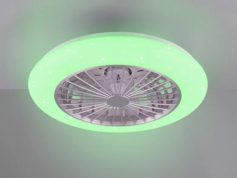 RGB LED Deckenleuchte mit Ventilator, Fernbedienung & Wandhalterung, Ø 50cm