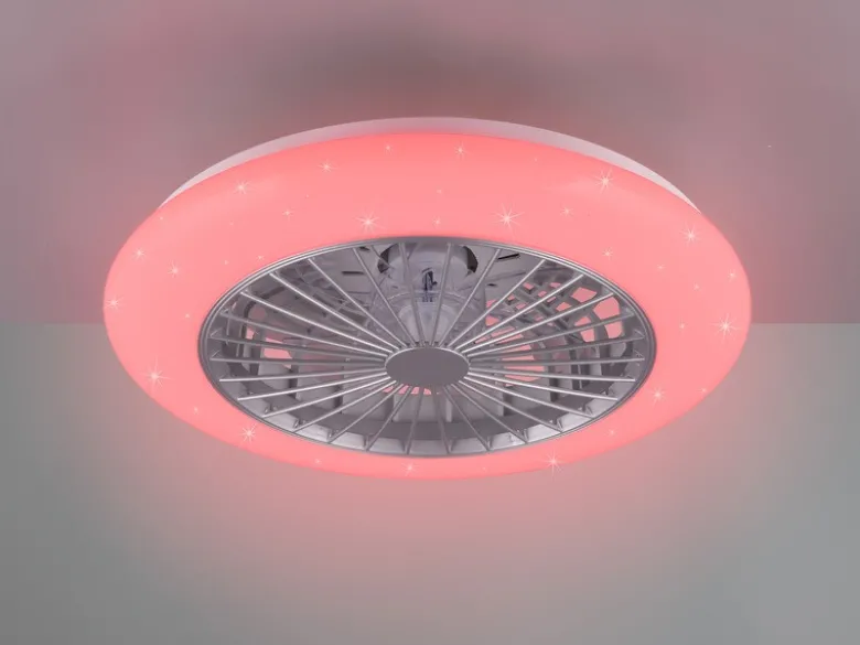 RGB LED Deckenleuchte mit Ventilator, Fernbedienung & Wandhalterung, Ø 50cm