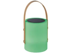 RGB Outdoor Tischleuchte BARI per USB & Solar aufladbar, Höhe 34cm