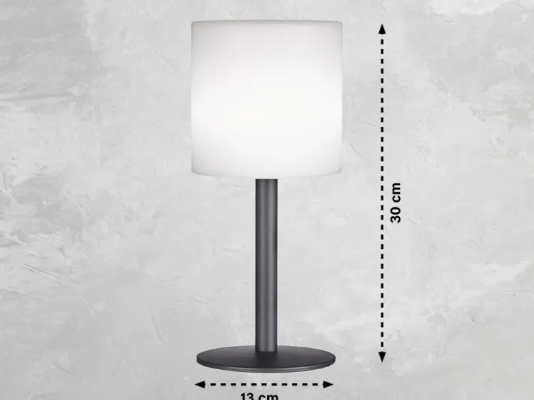 RGB Tischlampe LESINA mit Fernbedienung, per Solar & USB aufladbar, Höhe 30cm