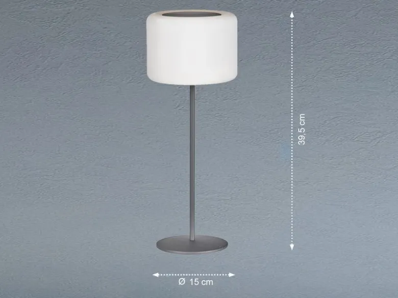 RGB Tischlampe PINO 39,5cm dimmbar mit Fernbedienung, per USB & Solar aufladbar