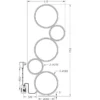 Ringleuchte LED Stehlampe RONDO mit Fußschalter aus Metall in Weiß matt, 115cm