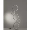 Ringleuchte LED Stehlampe RONDO mit Fußschalter aus Metall schwarz matt, 115cm