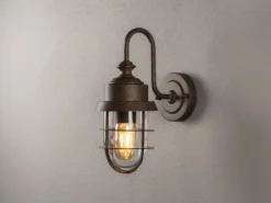 Robuste LED Außenwandleuchte aus Stahl Rostoptik Höhe 21,5cm