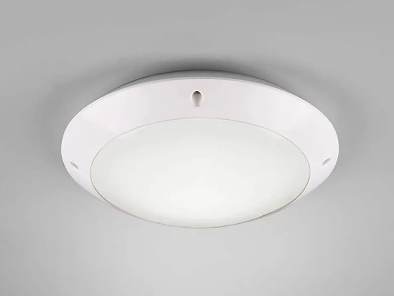 Runde Außendeckenleuchte Wandlampe CAMARO in Weiß matt - 26 cm