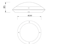 Runde Außendeckenleuchte Wandlampe CAMARO in Weiß matt - 26 cm