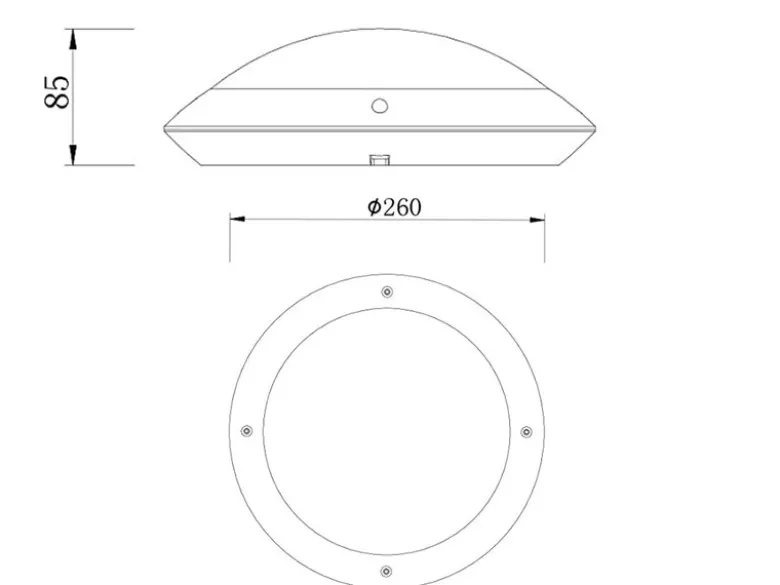 Runde Außendeckenleuchte Wandlampe CAMARO in Anthrazit - 26 cm