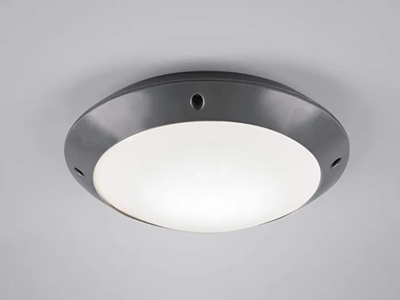 Runde Außendeckenleuchte Wandlampe CAMARO in Anthrazit - 26 cm
