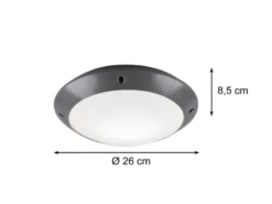 Runde Außendeckenleuchte Wandlampe CAMARO in Anthrazit - 26 cm