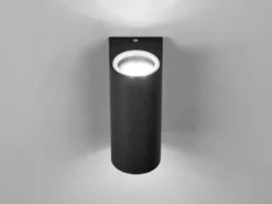 Runde Außenwandleuchte ROYA Up and Down aus Aluminium Anthrazit, Höhe 15cm
