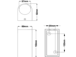 Runde Außenwandleuchte Up and Down Rostoptik mit GU10 LED, Höhe 15cm