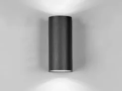 Runde Außenwandleuchte Up and Down Anthrazit mit GU10 LED, Höhe 15cm