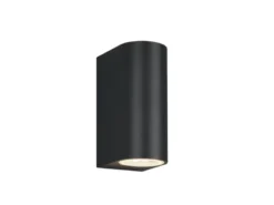 Runde Außenwandleuchte Up and Down Anthrazit mit GU10 LED, Höhe 15cm