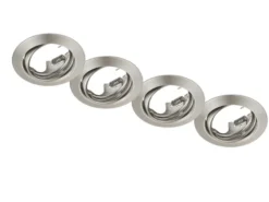Runde Einbaustrahler Decke im 4er Set schwenkbar Silber matt GU10