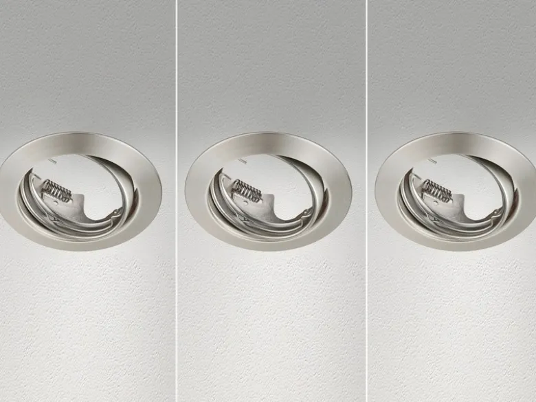 Runde Einbaustrahler Decke JURA 3er Set Ø 8,3cm schwenkbar Silber matt GU10