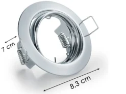 Runde Einbaustrahler Decke JURA 3er Set Ø 8,3cm schwenkbar Silber Chrom GU10