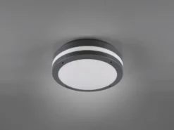 Runde LED Außendeckenleuchte Wandlampe 2er Set in Anthrazit