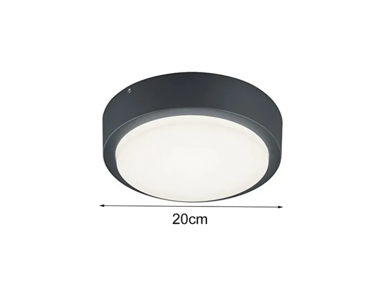 Runde LED Außenwandleuchte BREG in anthrazit aus wetterfestem Aluminium Ø 20cm