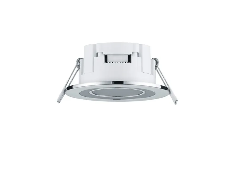 Runde LED Deckeneinbaustrahler 2er Set in Silber Chromfarben Ø 8,2cm